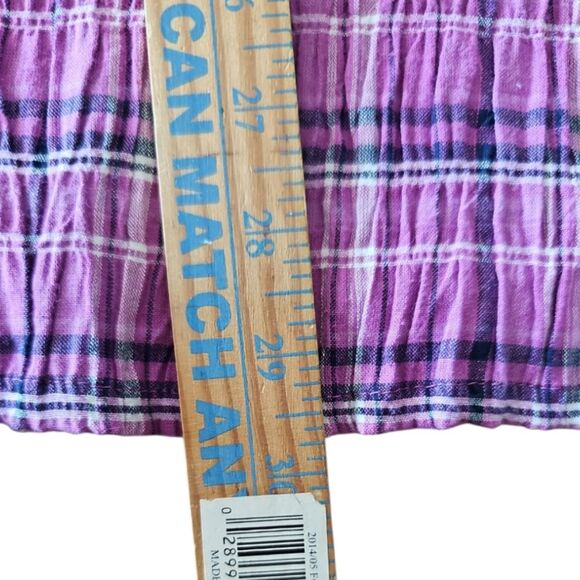 Allison Daley NWT Sz 1X Button Front Plaid Shirt Pink Purple Check Lightweight - Picture 16 of 16